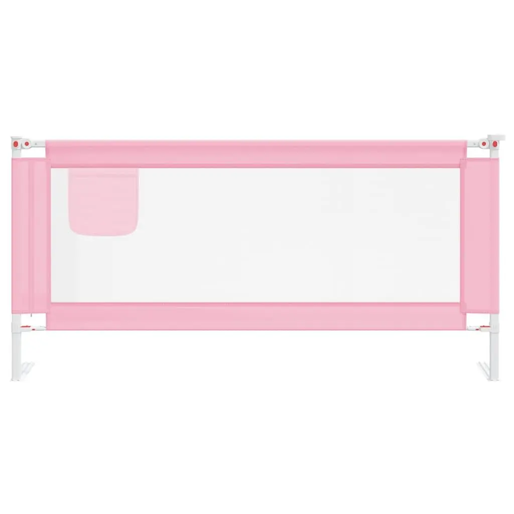 Toddler Bed Rail Washable Fabric 190x25 cm Pink Safety Protection Guard