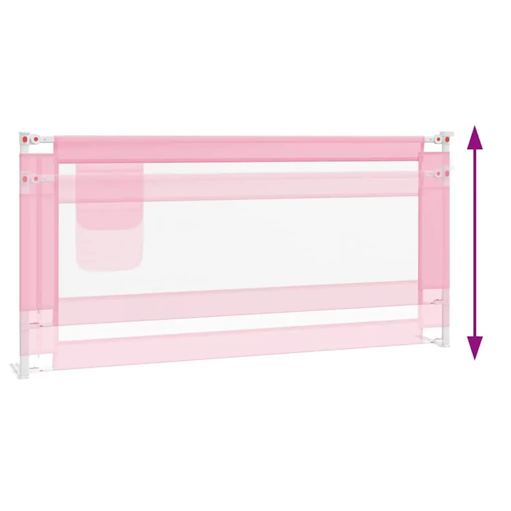 Toddler Bed Rail Washable Fabric 190x25 cm Pink Safety Protection Guard
