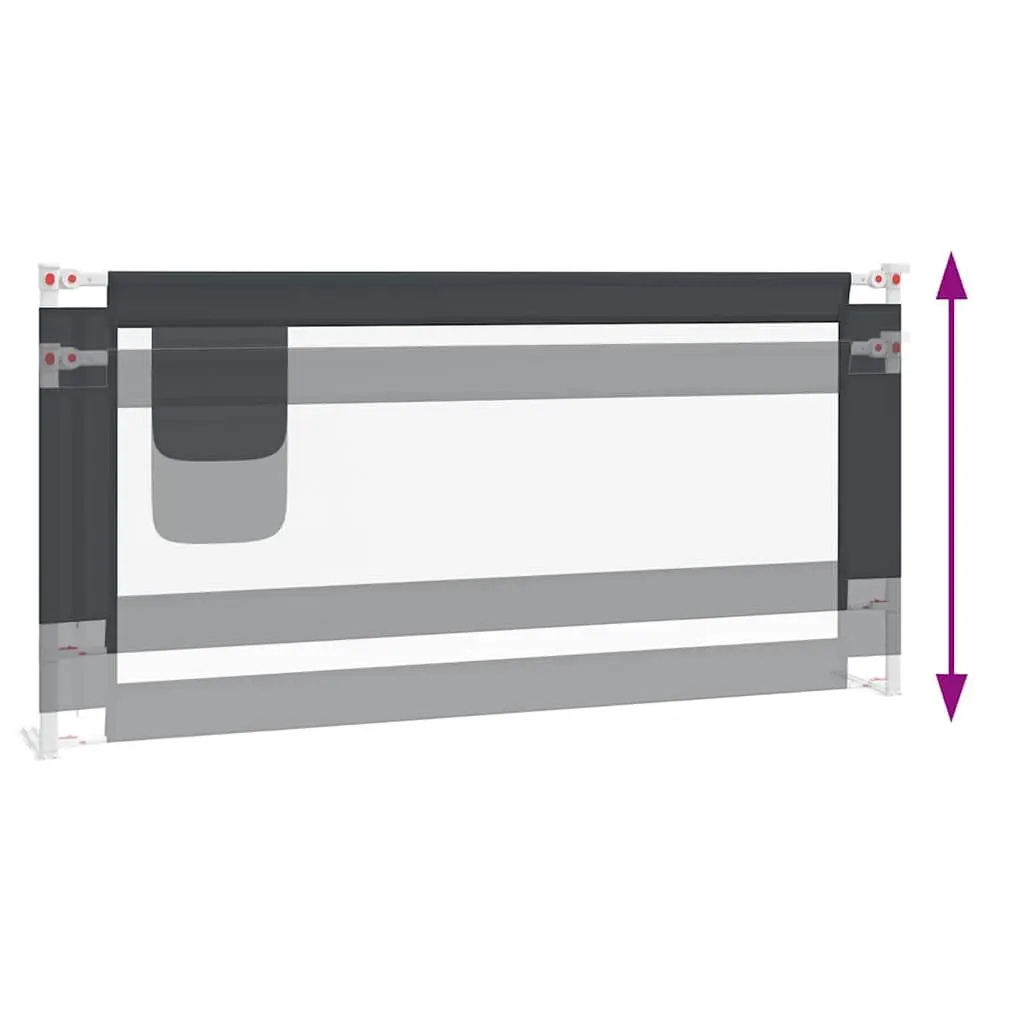 Toddler Bed Rail Adjustable Height Dark Grey 190x25 cm Fabric Safety Protection