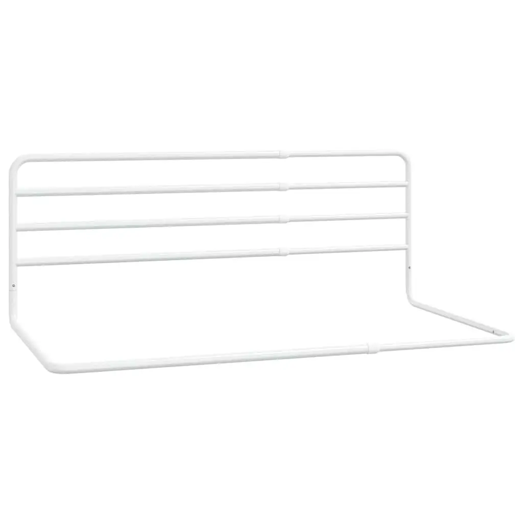 Toddler Bed Rail Adjustable Width 76-137cm White Iron Safety Guard