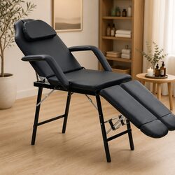 Portable Facial Treatment Chair Faux Leather Massage Bed Salon Spa Recliner