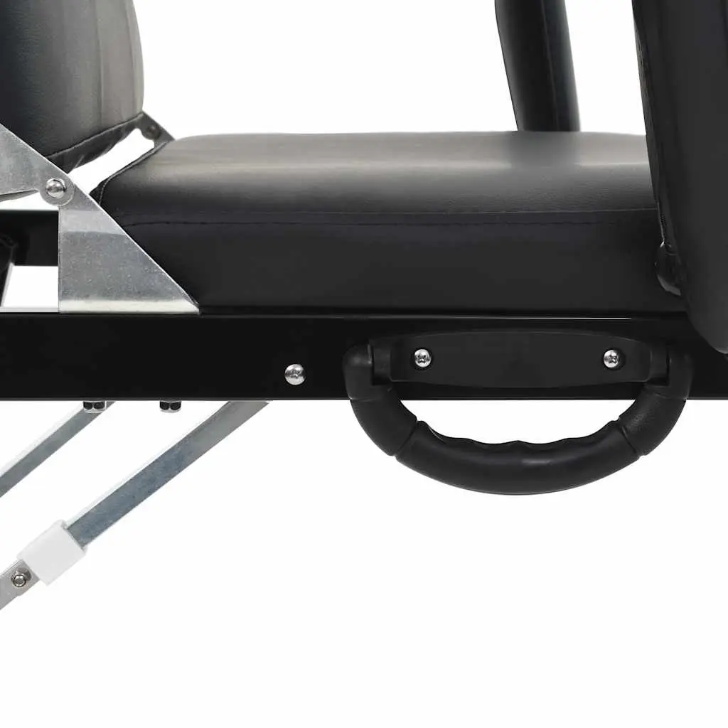 Facial Treatment Chair Portable Faux Leather Massage Bed Black Steel and Wood Construction