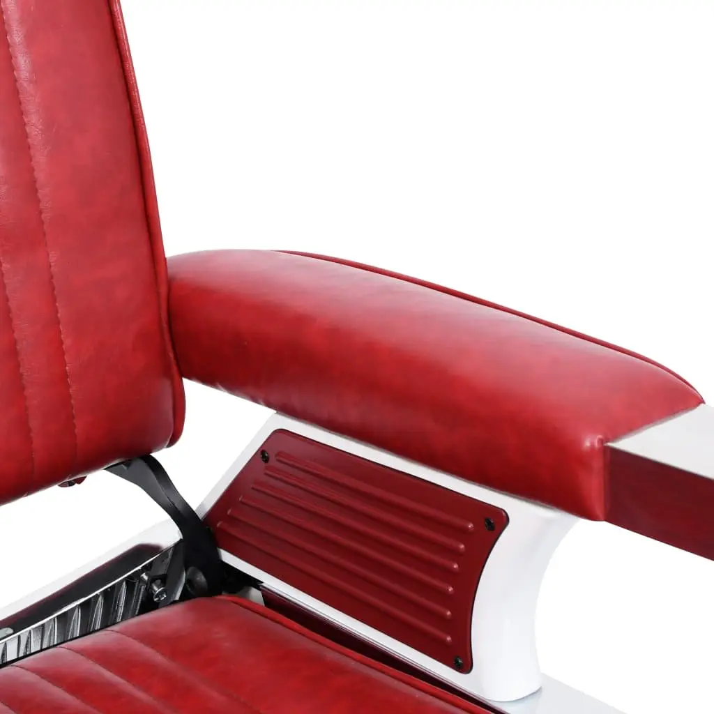Barber Chair Adjustable Headrest Red Salon Furniture Reclining Seat
