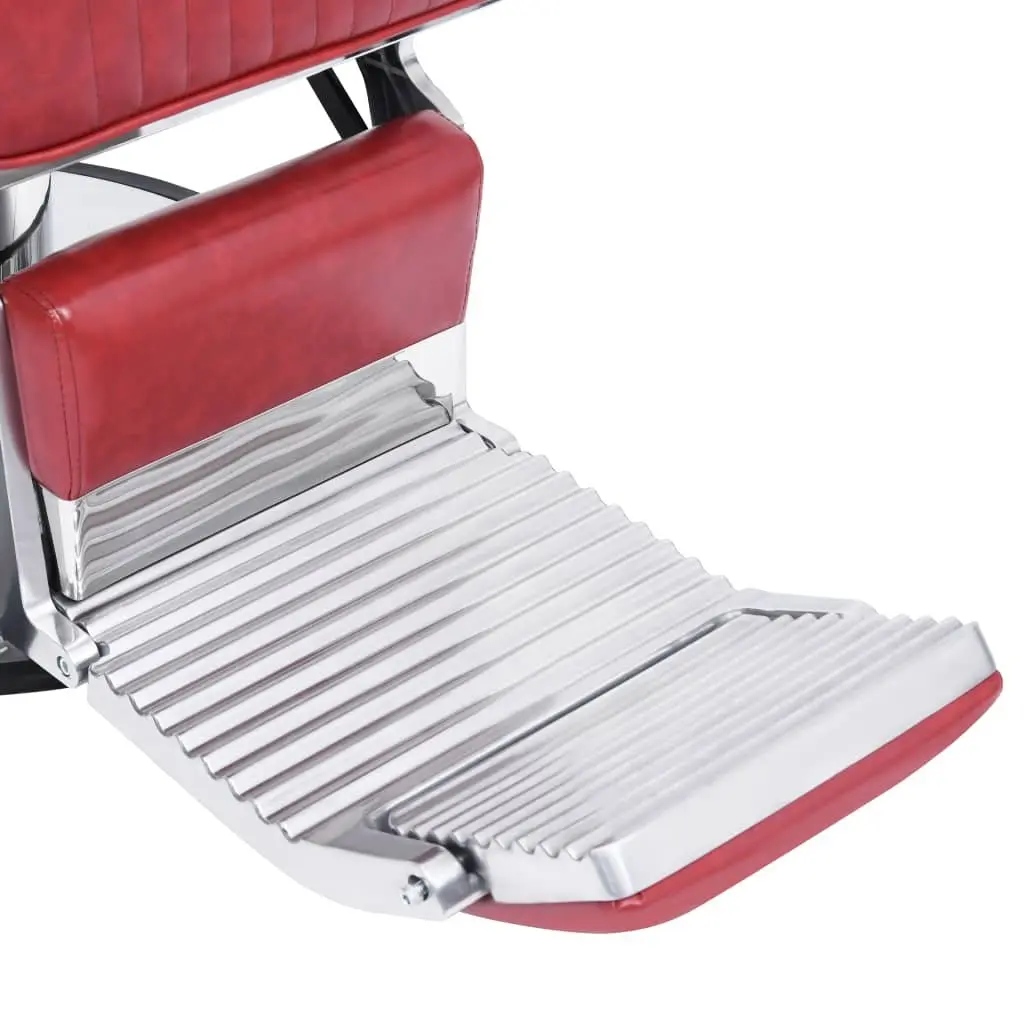 Barber Chair Adjustable Headrest Red Salon Furniture Reclining Seat