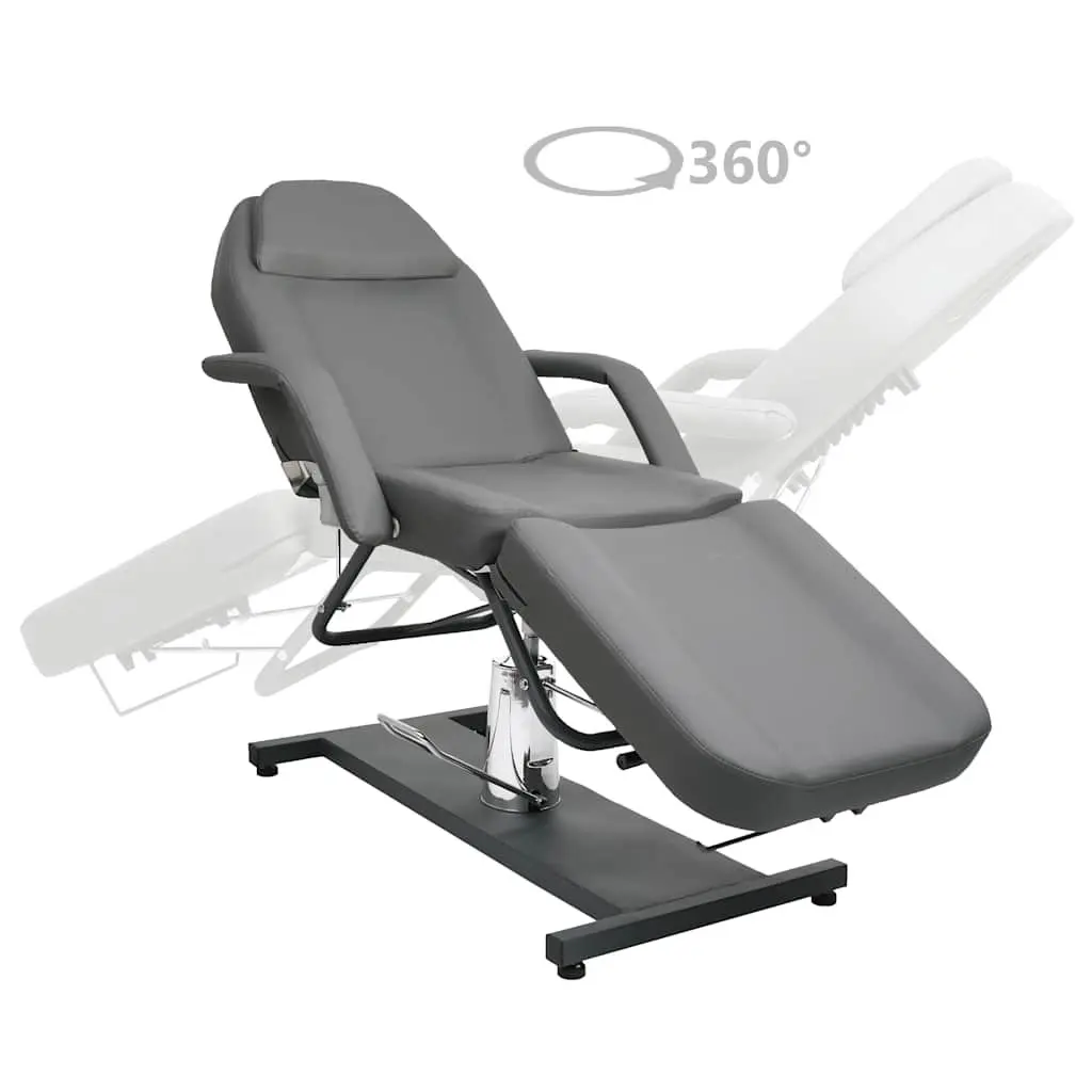 Massage Table Adjustable Backrest Footrest Grey 180x62cm