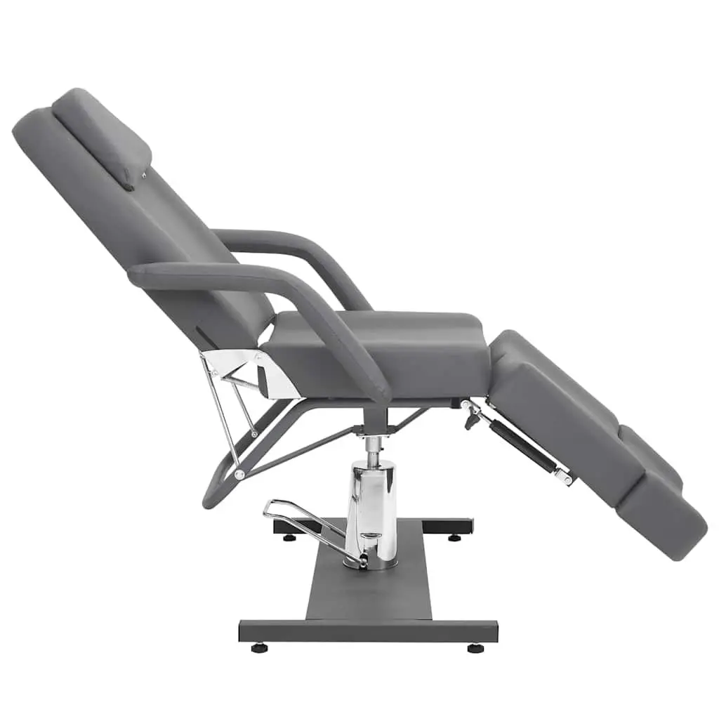 Beauty Treatment Chair Adjustable Backrest Grey Faux Leather