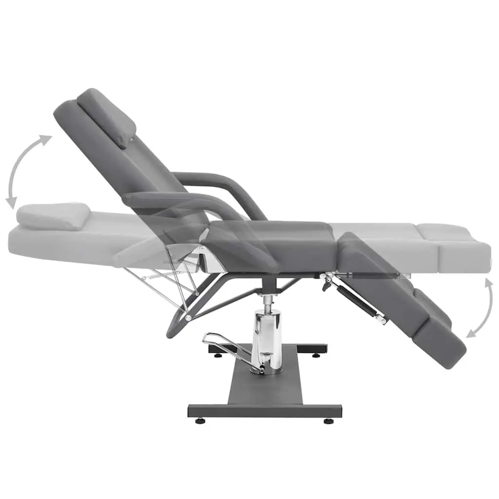Beauty Treatment Chair Adjustable Backrest Grey Faux Leather