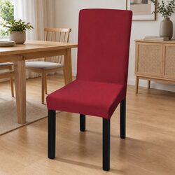 Chair Covers Stretch Slipcover Set 6pcs Bordeaux Red Dining Seat Protection