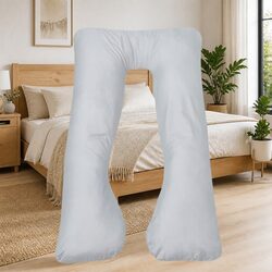 U-Shaped Pregnancy Pillow 90x145 cm Grey Maternity Body Support Cushion