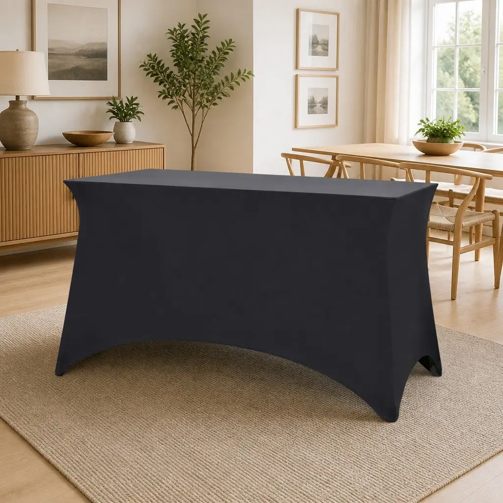 Stretch Table Slipcovers 2 pcs Rectangular Anthracite Stretch Fabric Covers