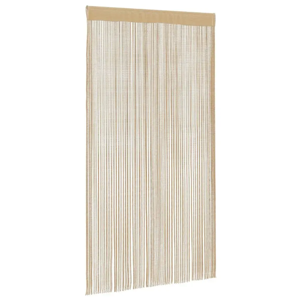 String Curtains 2 pcs 140x250 cm Beige Window Door Room Divider Drapes