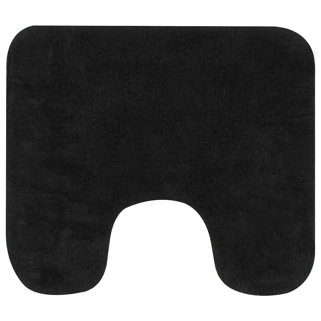 Bathroom Mat Set Non-Slip 3 Pieces Anthracite Cotton Bath Rug Pedestal Toilet
