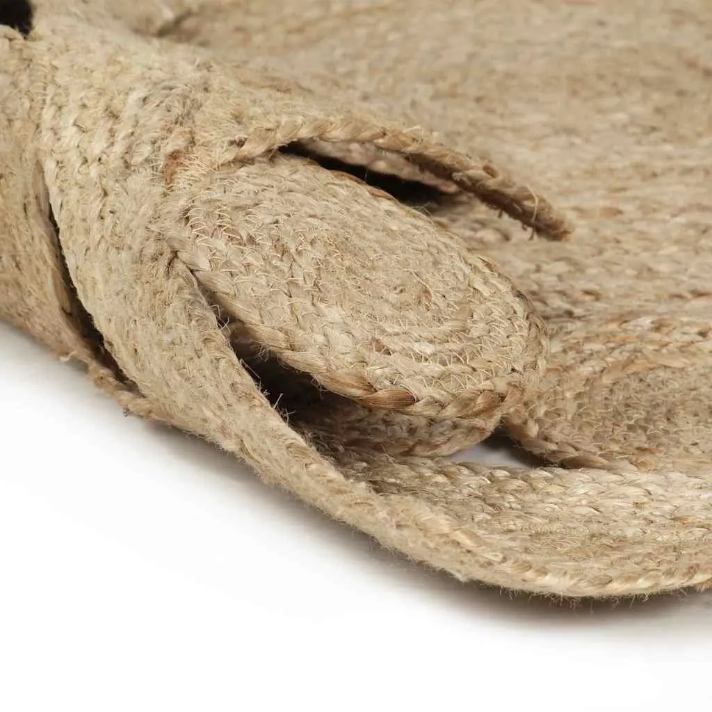Braided Jute Area Rug Handmade Natural Fibre 90cm Brown