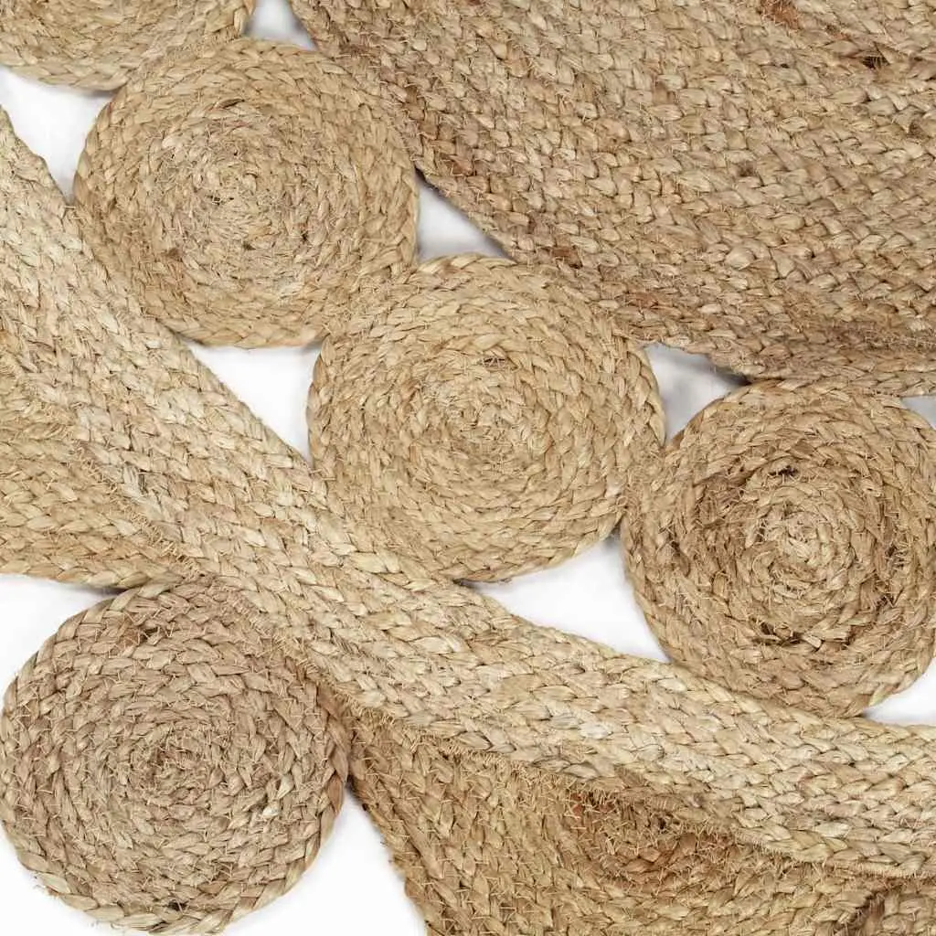 Braided Jute Area Rug Handmade Natural Fibre 90cm Brown