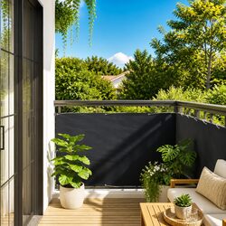 Balcony Privacy Screen 90x500cm Anthracite Outdoor Shade Wind Waterproof Oxford