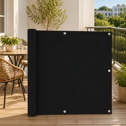 Balcony Screen 90x500cm Black Outdoor Privacy Shade Waterproof Garden Patio