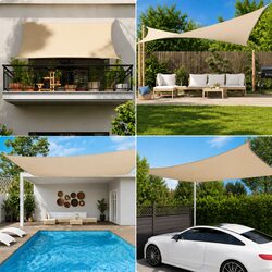 Rectangular Sunshade Sail 3x4 m Anthracite Oxford Outdoor Garden Terrace Patio