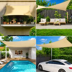 Rectangular Sunshade Sail Outdoor Garden Terrace Patio Protection 2.5x5m White