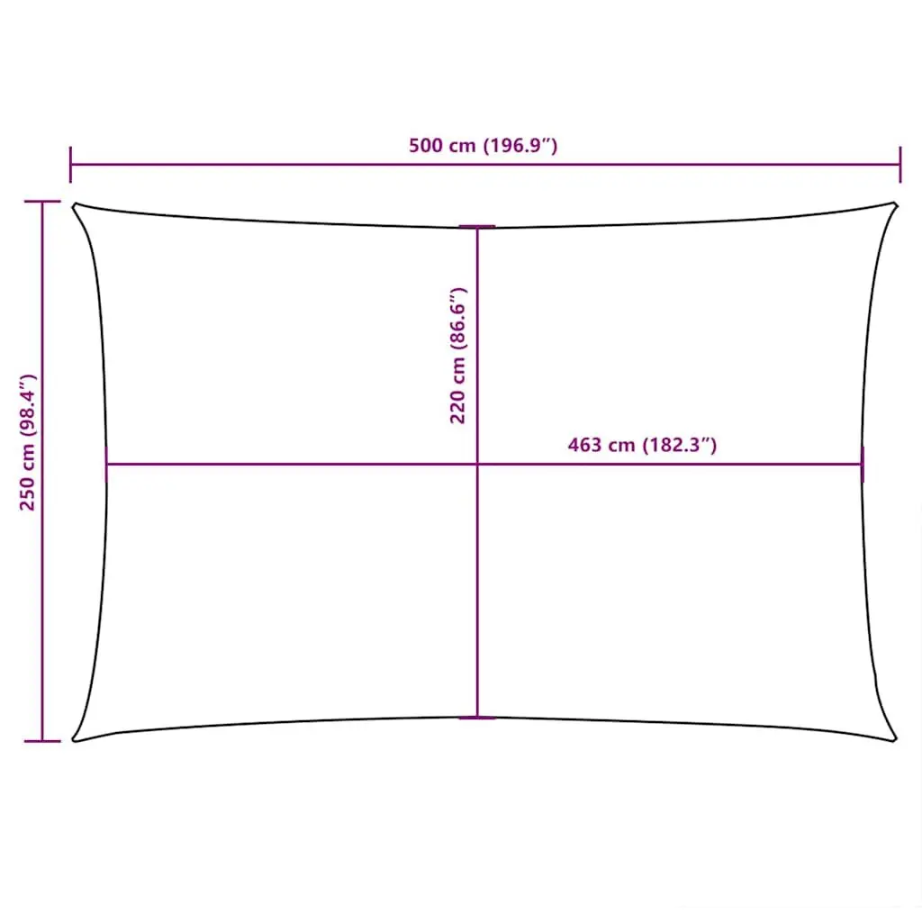 Rectangular Sunshade Sail Outdoor Protection 2.5x5m White