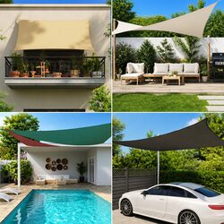Rectangular Sunshade Sail 3x5m Garden Outdoor Patio Shade Cloth White Oxford