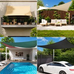 Rectangular Sunshade Sail 3.5x5 m White Oxford Fabric Garden Terrace Outdoor