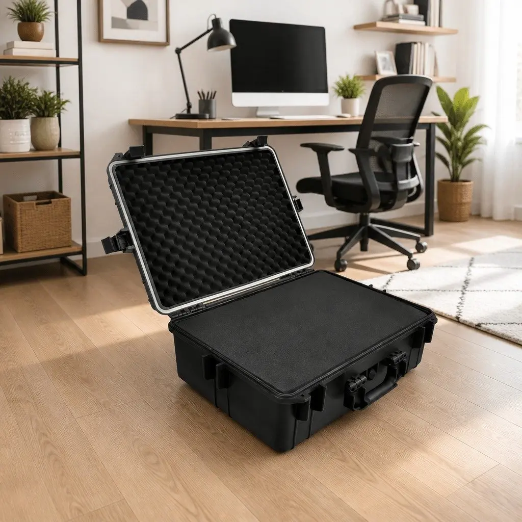 Transport Hard-Case Tool Box Lockable 35L Black Foam Protection