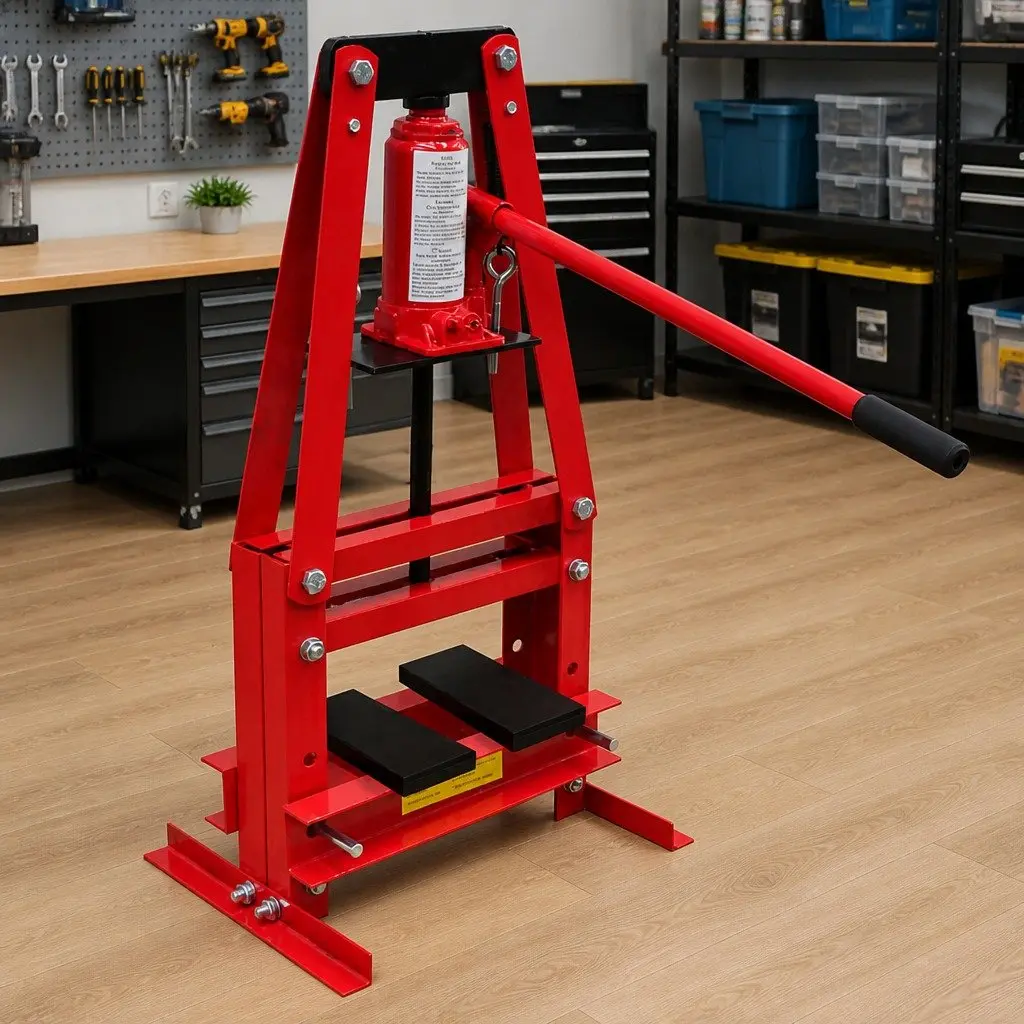 Hydraulic Floor Shop Press 6-Ton Heavy Duty Red Automotive Tool