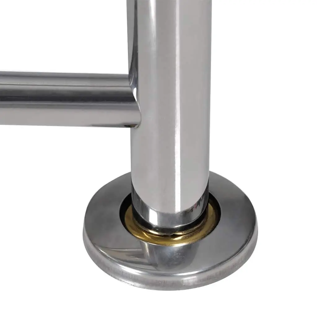 Wall Mounted Towel Rack Stainless Steel 2 Tubes Silver Bathroom Holder