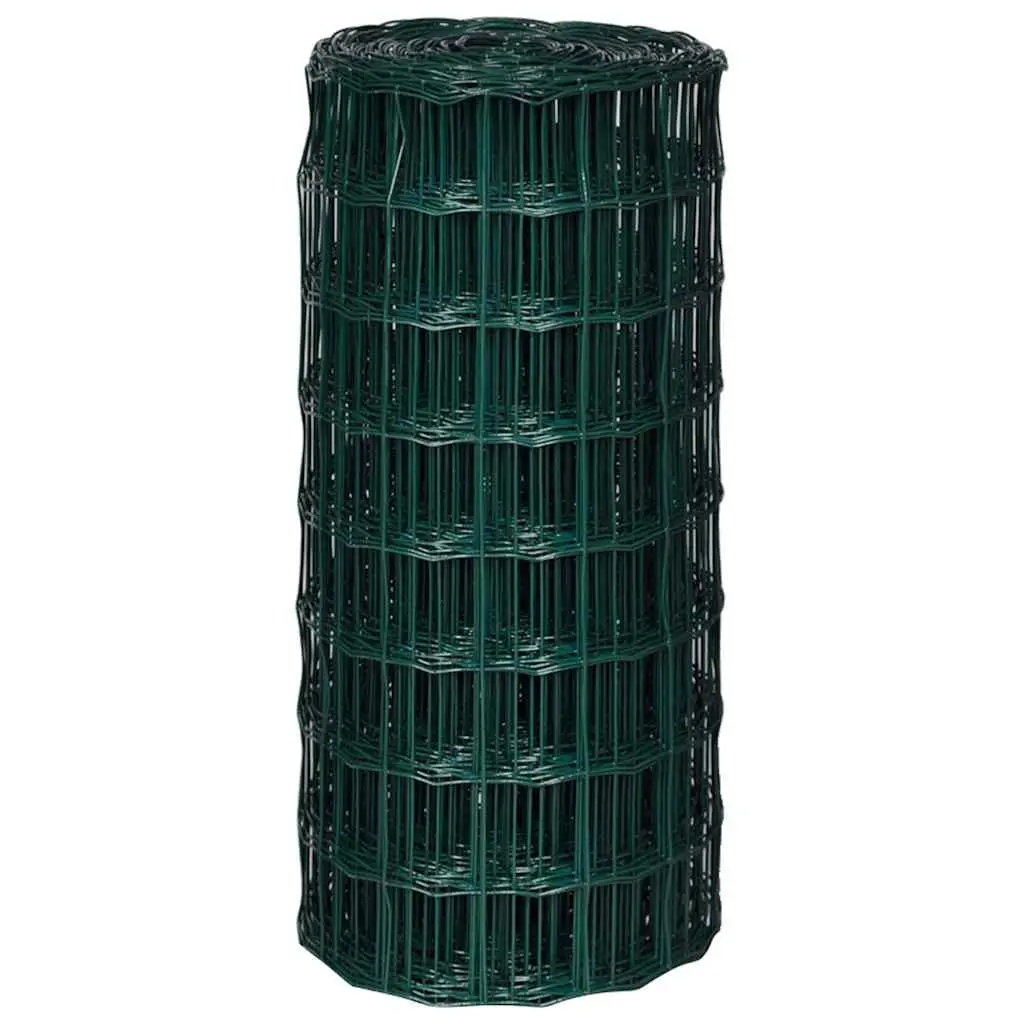 Garden Fence Panel Green Steel Wire Mesh 25m Durable PVC Coating Rust Resistant