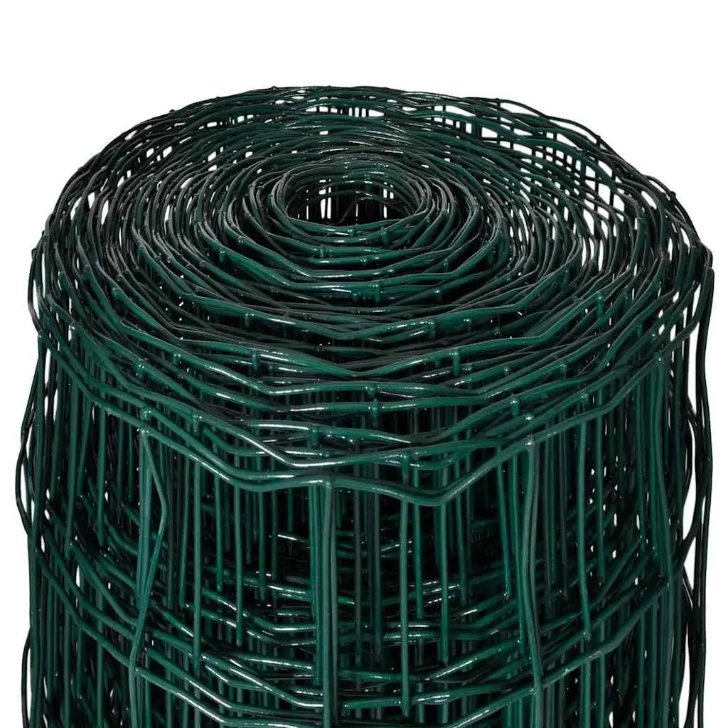 Garden Fence Panel Green Steel Wire Mesh 25m Durable PVC Coating Rust Resistant