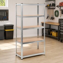 5-Layer Industrial Storage Shelf Anthracite Steel Engineered Wood Heavy Duty