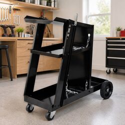 Welding Cart Trolley 3 Shelf Workshop Storage Organiser Hand Truck Green