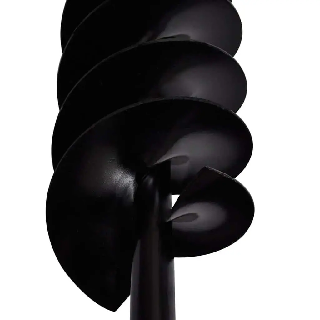 Ground Drill Auger Bit 100mm Double Spiral Handle Steel Black