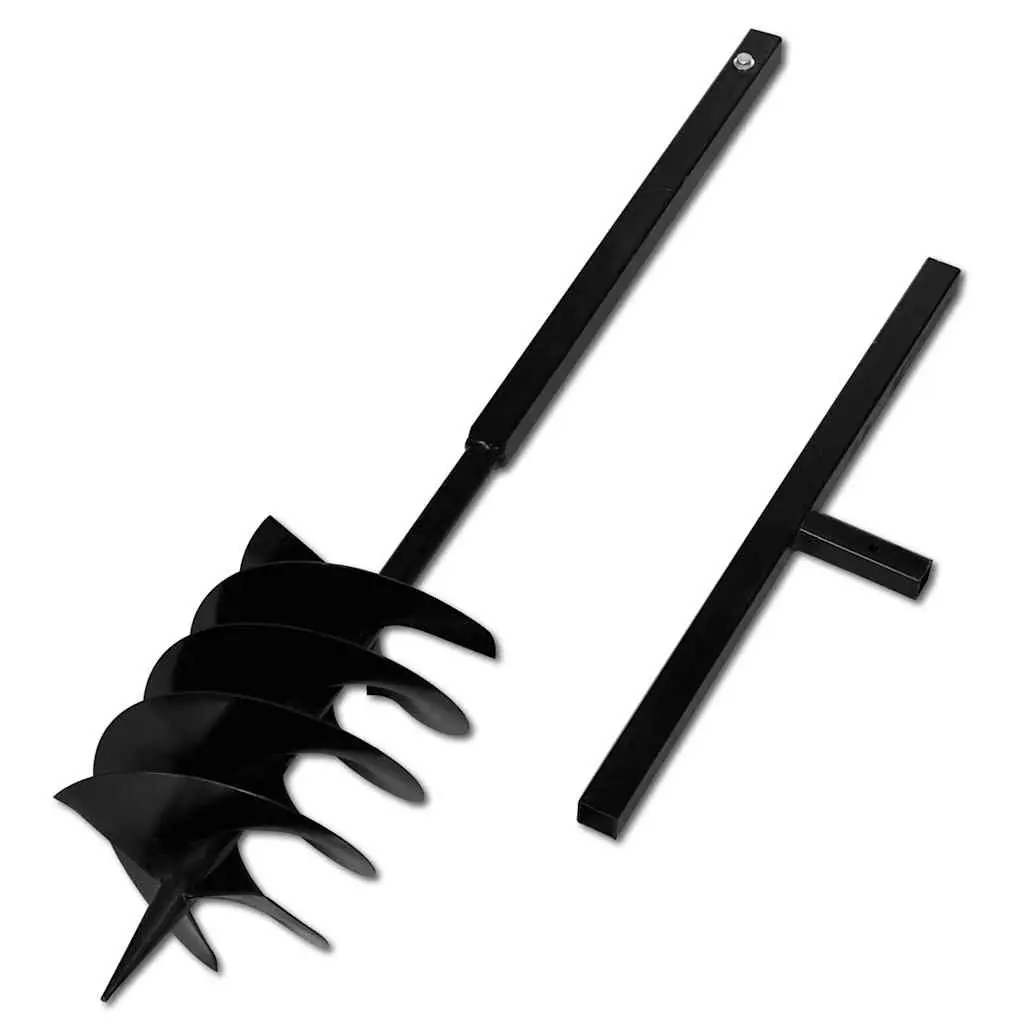 Ground Drill Auger Bit Three Spirals 200mm Steel Gardening Tool