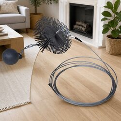 Round Chimney Cleaning Brush 15cm Diameter Chimney Sweep Tool with Thread