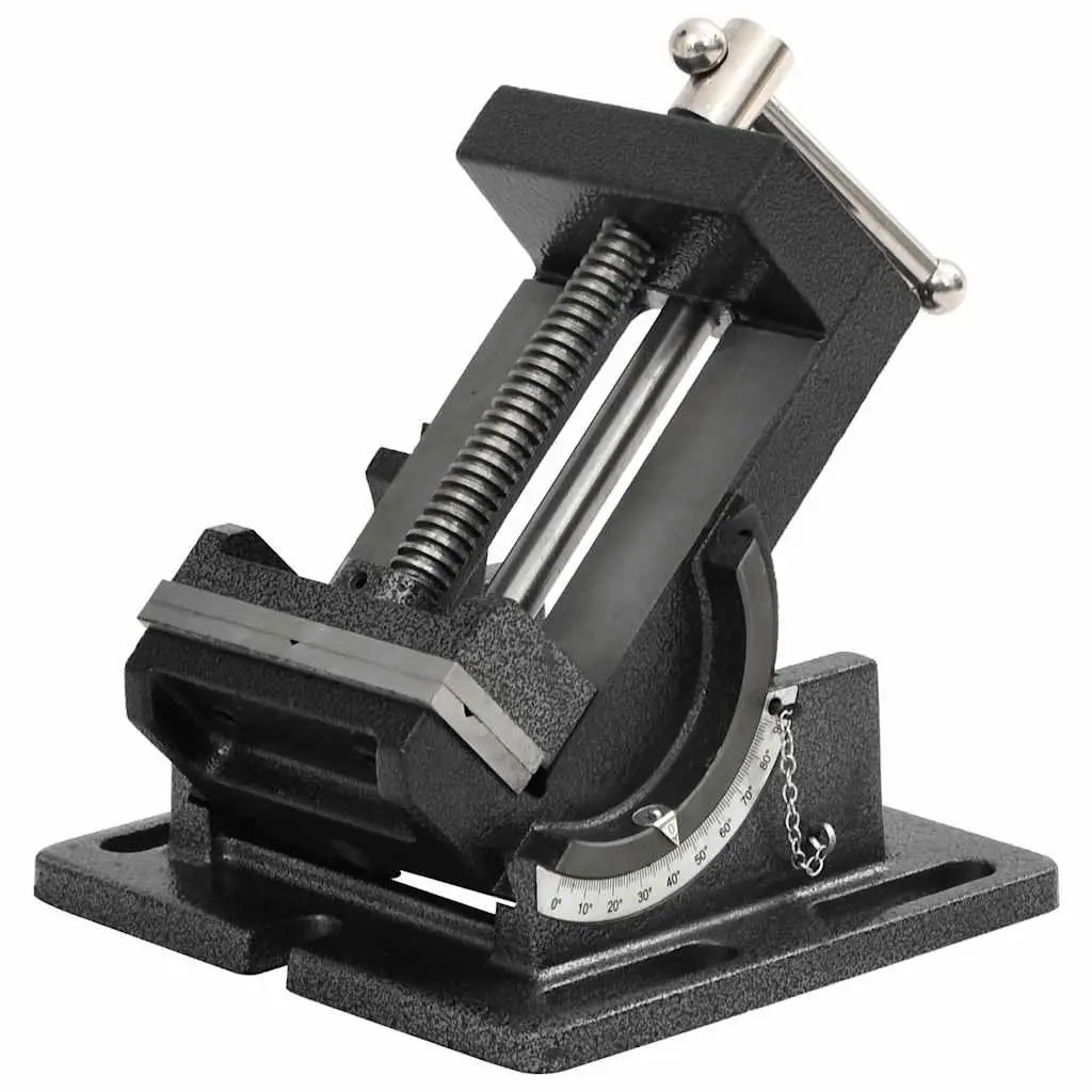 Manually Operated Tilting Drill Press Vice 110mm Workbench Clamp Tool