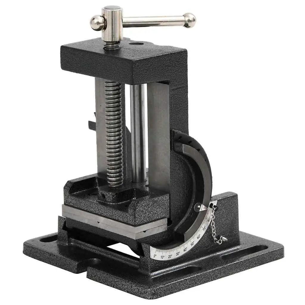 Manually Operated Tilting Drill Press Vice 110mm Workbench Clamp Tool