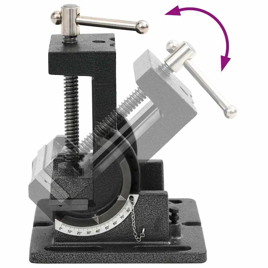Manually Operated Tilting Drill Press Vice 110mm Workbench Clamp Tool