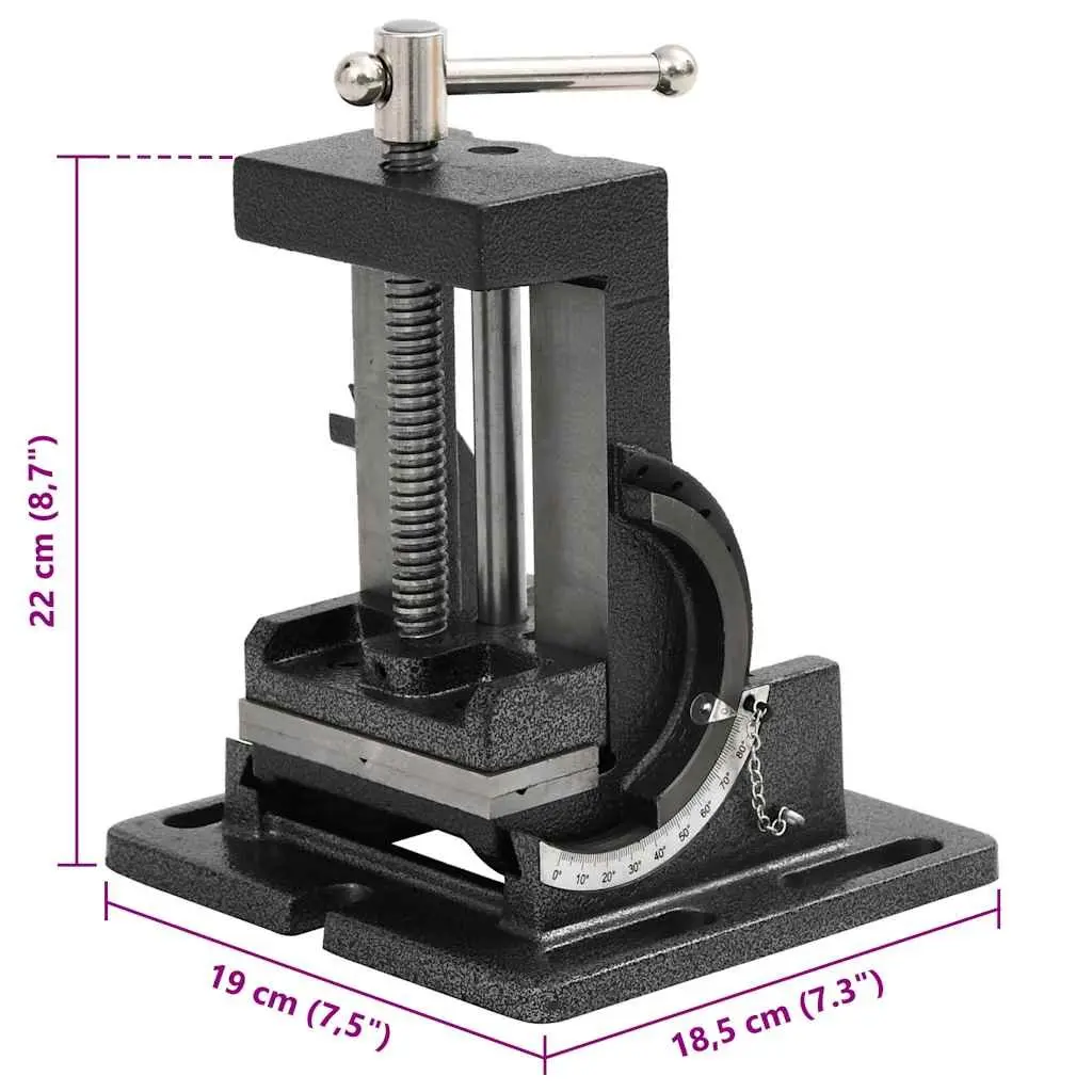 Manually Operated Tilting Drill Press Vice 110mm Workbench Clamp Tool