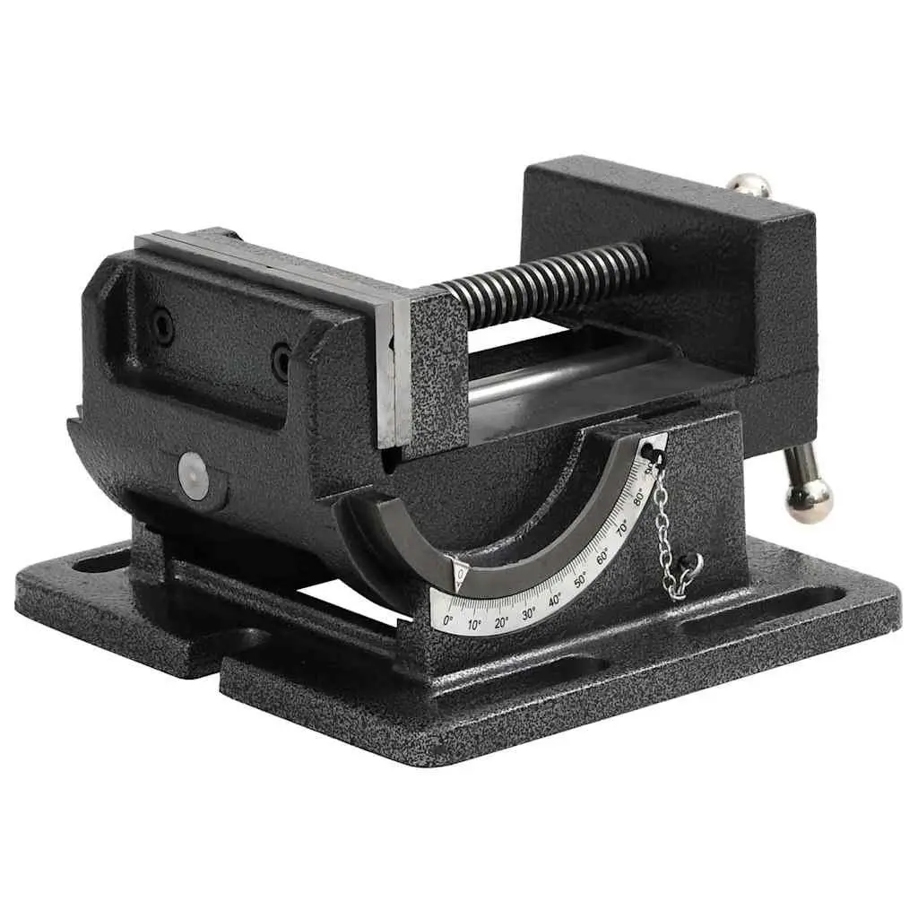 Manually Operated Tilting Drill Press Vice 110mm Workbench Clamp Tool