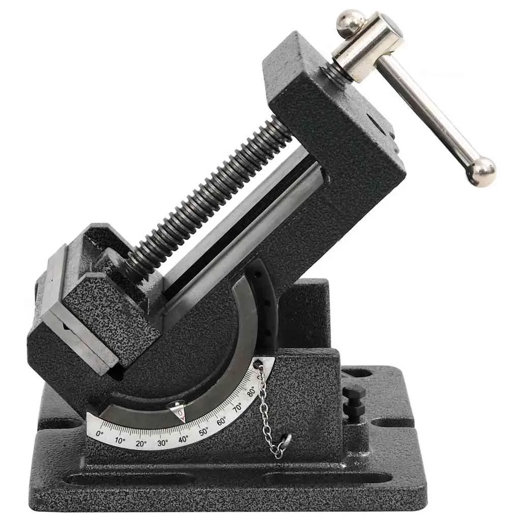 Manually Operated Tilting Drill Press Vice 110mm Workbench Clamp Tool