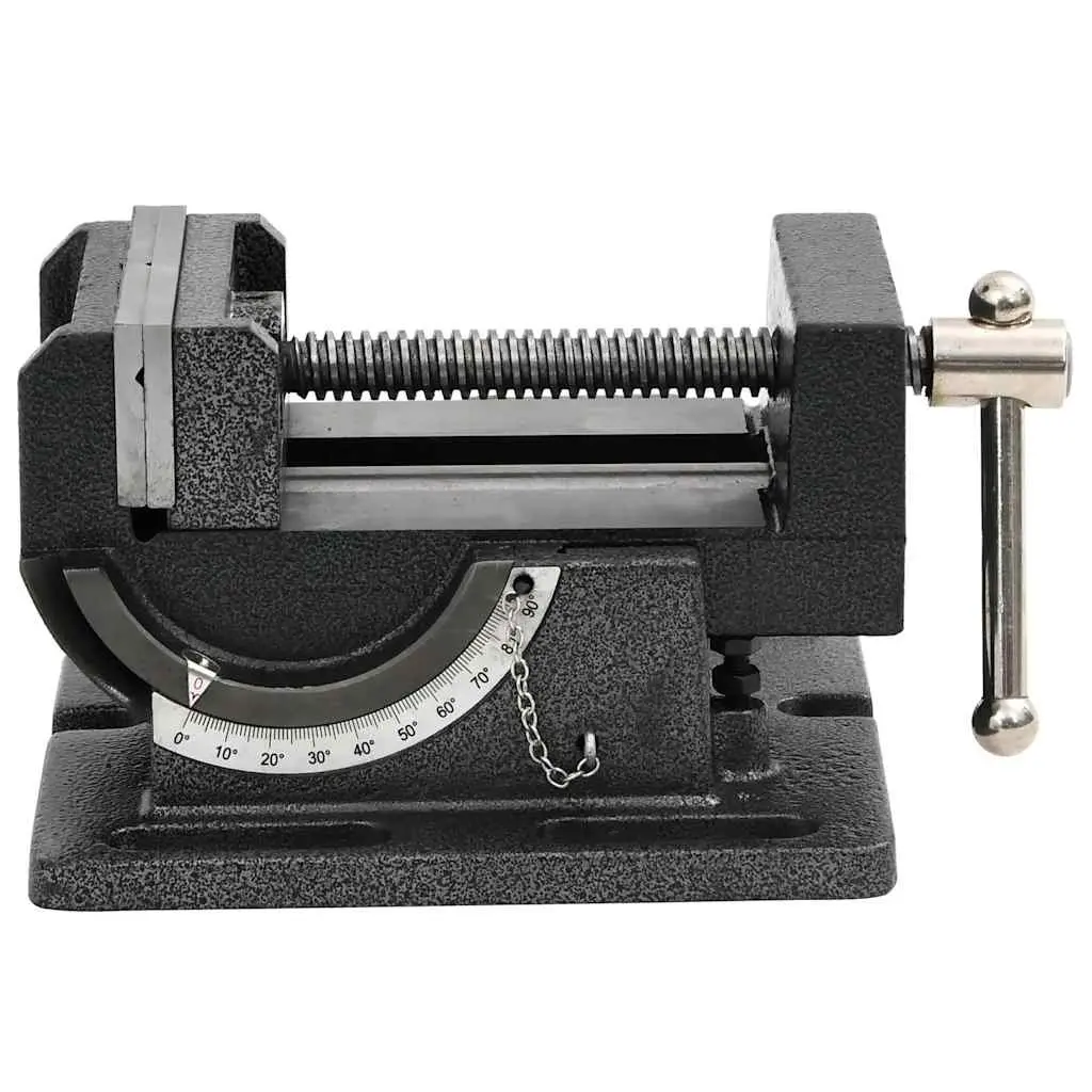 Manually Operated Tilting Drill Press Vice 110mm Workbench Clamp Tool