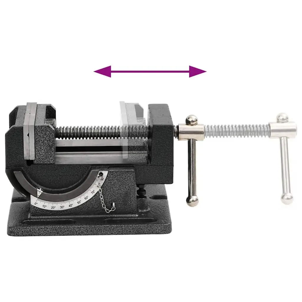 Manually Operated Tilting Drill Press Vice 110mm Workbench Clamp Tool
