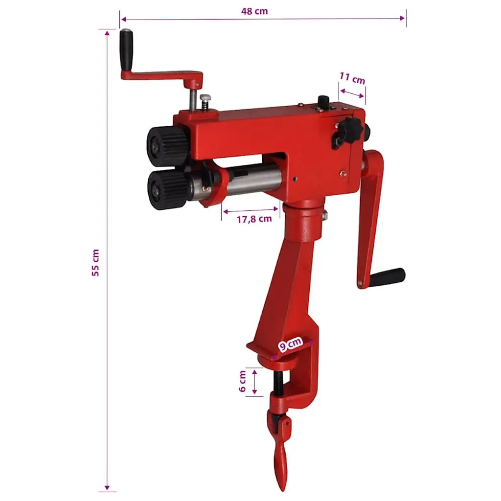 Manual Tube Beading Machine Cast Iron Portable Tool for Workshop Garage