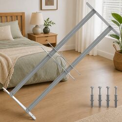 Window Security Grille Adjustable 500-650 mm Silver 2 Crossbars Protection