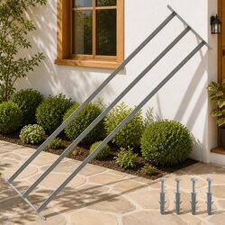Adjustable Security Grille Window 3 Crossbars 1000-1500mm Silver Protection