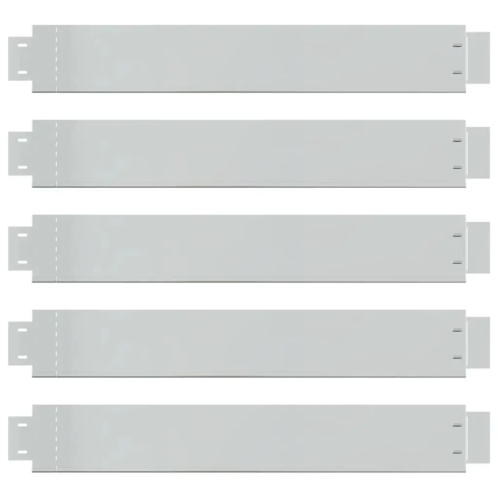 Flexible Lawn Garden Border Edging Set 5 Panels Sturdy Outdoor Divider Silver 100 x 14 cm