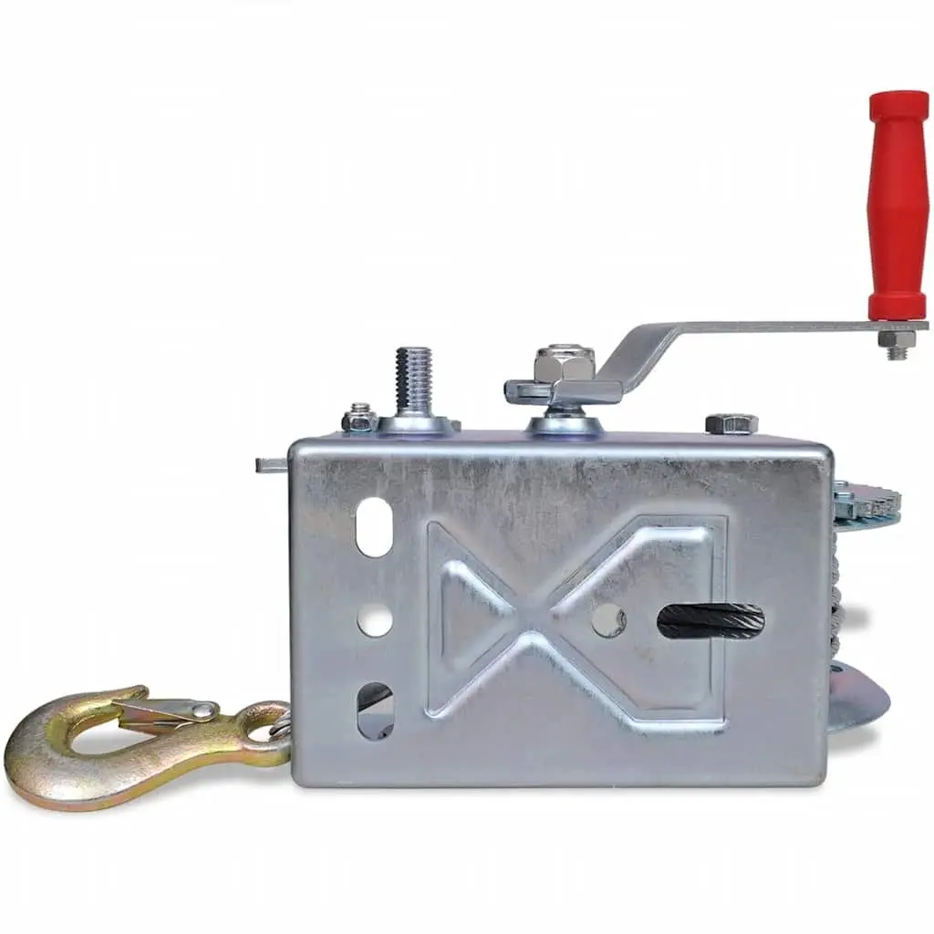 Hand Winch 1130kg Heavy Duty Pulling Tool 10m Cable Dual-Axis Handle Iron Construction