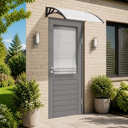 Door Canopy 120 x 100 cm PC Polycarbonate Awning Window Shelter Outdoor Porch