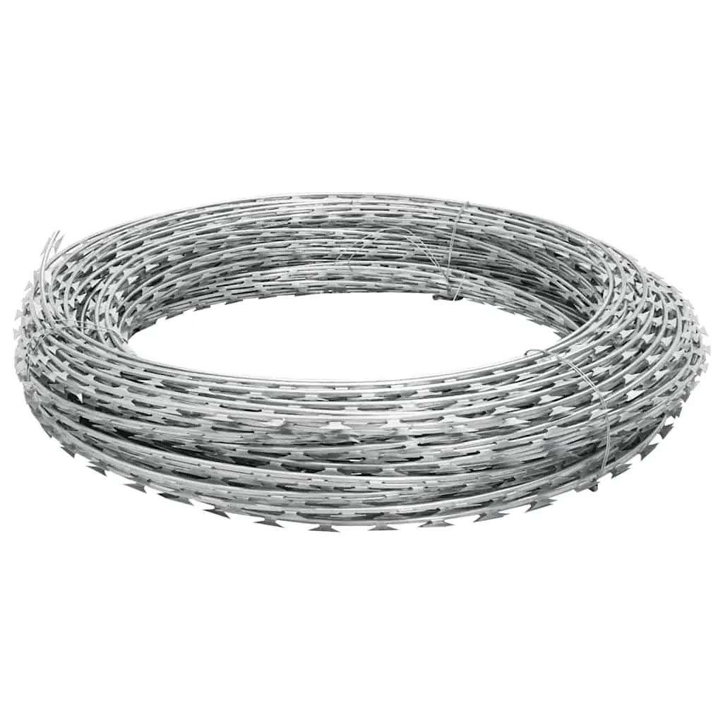 Concertina Razor Wire Galvanised Steel 150m Coil Security Barbed Silver